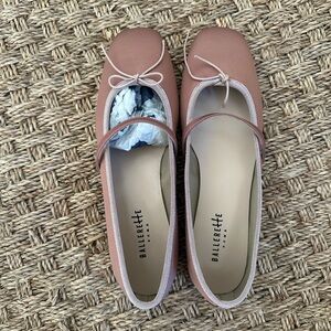 Ballerette Roma Pink Satin Mary Jane Flats | NWT | Square Toe Ballet